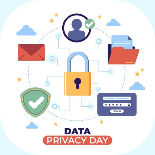 Illustration showing data privacy. Demonstrating the affects of data privacy in the evolution of search platforms